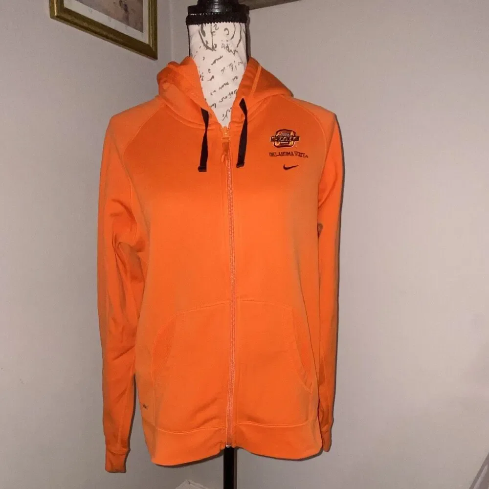 Nike Oklahoma State Cowboys Orange/Black Full Zip Hoodie Sweatshirt M NCAA
